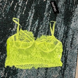 Boohoo neon yellow bralette
